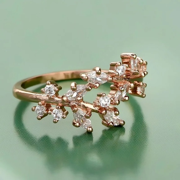 Jewelry - New Women’s Rose Gold Plated Branch Diamond Ring